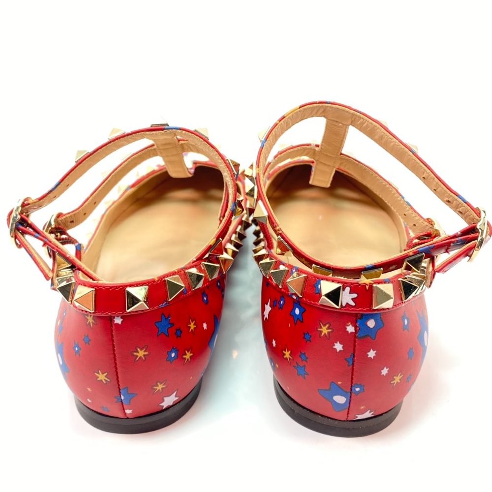 🌷❤️‍🔥FINAL SALE 🔥 NO OFFERS🌷💥Valentino Garavani Rockstud Star Flats 35.5 - Picture 5 of 7